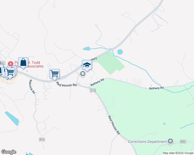 map of restaurants, bars, coffee shops, grocery stores, and more near 889 Bear Creek Road in Rustburg