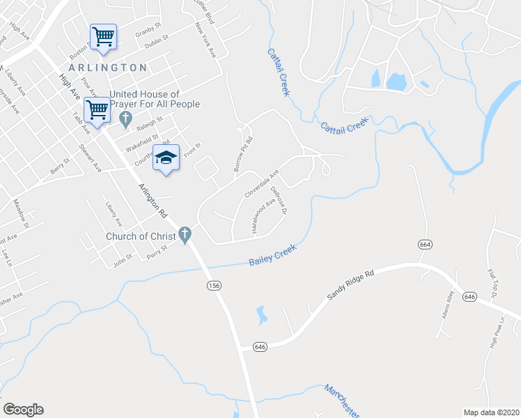 map of restaurants, bars, coffee shops, grocery stores, and more near 2106 Hazelwood Avenue in Hopewell