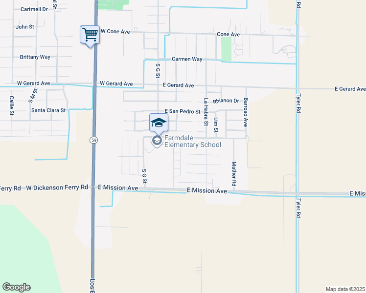 map of restaurants, bars, coffee shops, grocery stores, and more near 761 Stone Ridge West Avenue in Merced