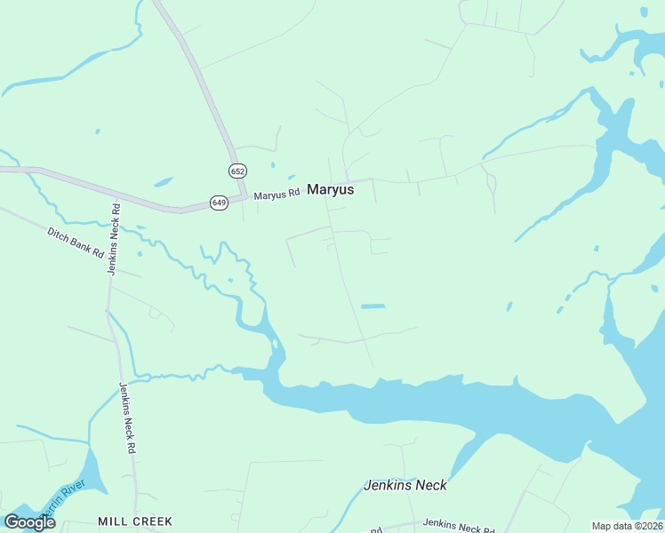 map of restaurants, bars, coffee shops, grocery stores, and more near 2404 Maundys Creek Road in Gloucester County