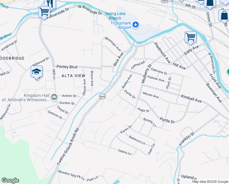 map of restaurants, bars, coffee shops, grocery stores, and more near 1008 Page Street in Salem