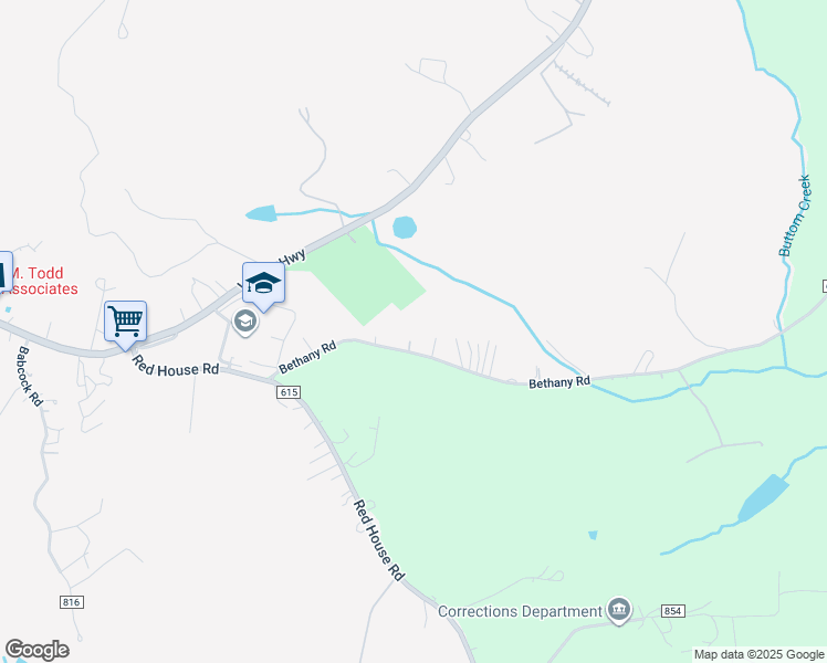 map of restaurants, bars, coffee shops, grocery stores, and more near 1573 Bear Creek Road in Rustburg