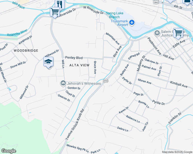 map of restaurants, bars, coffee shops, grocery stores, and more near 2168 Bruce Avenue in Salem