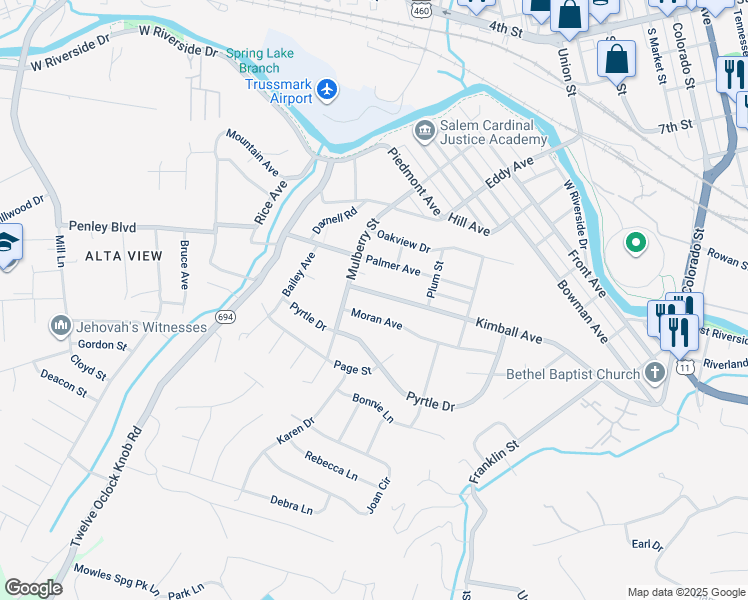 map of restaurants, bars, coffee shops, grocery stores, and more near 812 Kimball Avenue in Salem