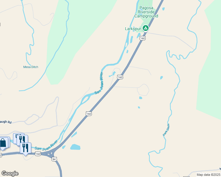 map of restaurants, bars, coffee shops, grocery stores, and more near 3500 U.S. 160 in Pagosa Springs