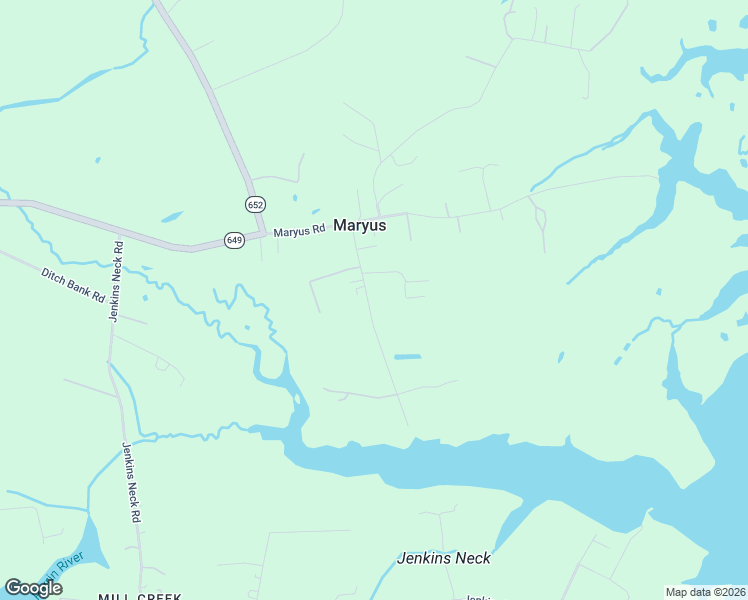 map of restaurants, bars, coffee shops, grocery stores, and more near 2404 Maundys Creek Road in Gloucester County