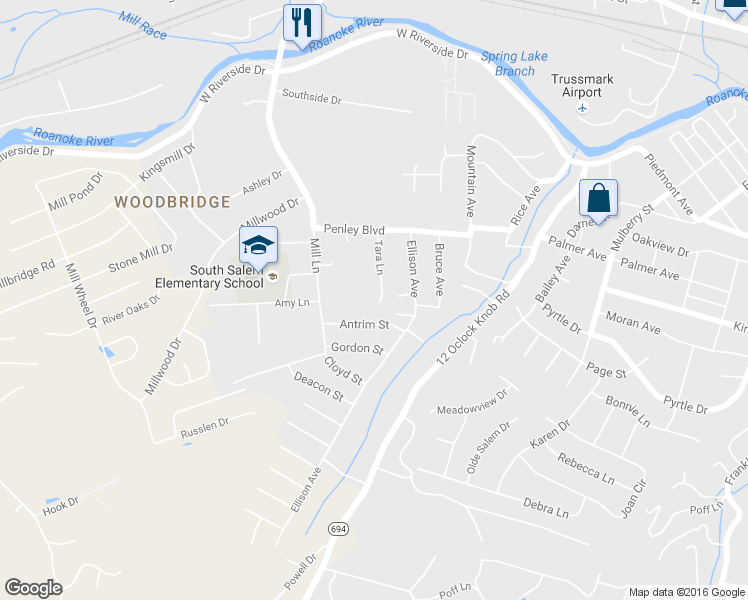 map of restaurants, bars, coffee shops, grocery stores, and more near 2159 Ellison Avenue in Salem