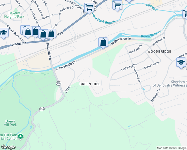 map of restaurants, bars, coffee shops, grocery stores, and more near 3026 Green Hill Dr in Salem