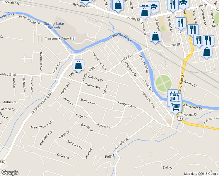 map of restaurants, bars, coffee shops, grocery stores, and more near 629 Palmer Avenue in Salem