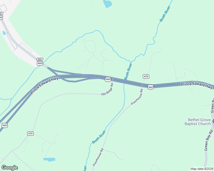 map of restaurants, bars, coffee shops, grocery stores, and more near 20166-20206 Prince Edward Highway in Farmville