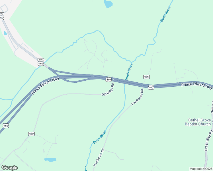 map of restaurants, bars, coffee shops, grocery stores, and more near 20166-20206 Prince Edward Highway in Farmville
