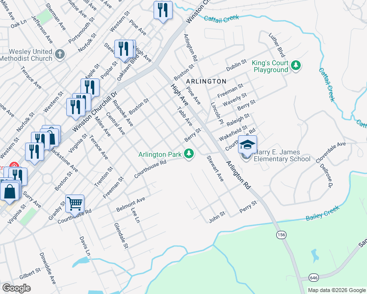 map of restaurants, bars, coffee shops, grocery stores, and more near 1600 Liberty Avenue in Hopewell