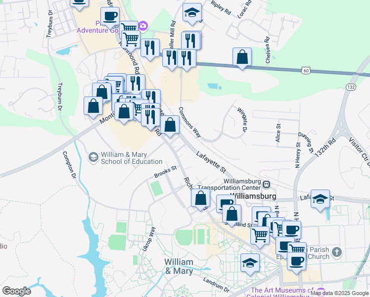 map of restaurants, bars, coffee shops, grocery stores, and more near 105 Wythe Avenue in Williamsburg