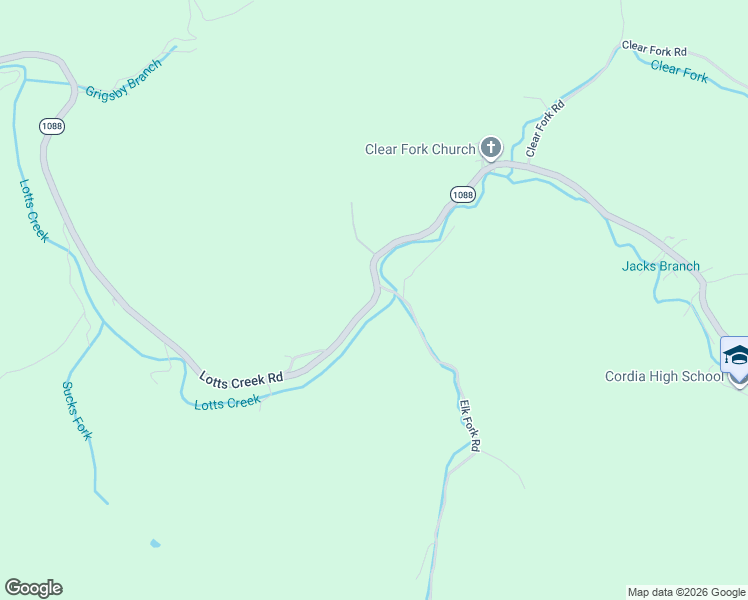 map of restaurants, bars, coffee shops, grocery stores, and more near State Highway 1088 in Hazard