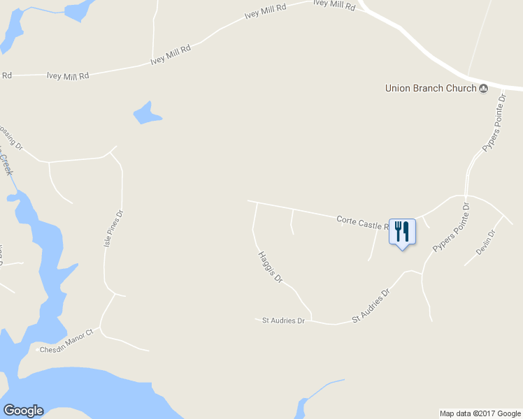 map of restaurants, bars, coffee shops, grocery stores, and more near 15601 Haggis Drive in Chesterfield