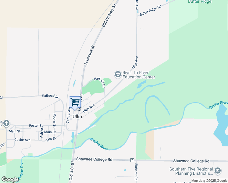 map of restaurants, bars, coffee shops, grocery stores, and more near 610 Ullin Avenue in Ullin