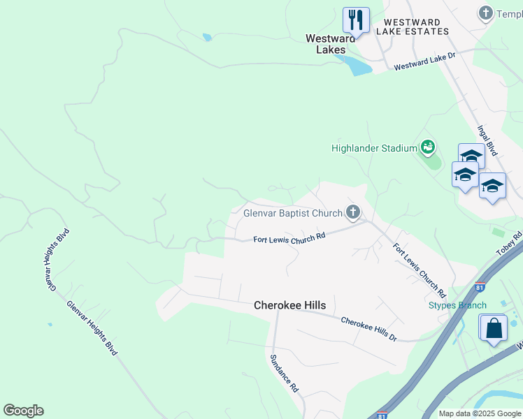 map of restaurants, bars, coffee shops, grocery stores, and more near 4926 Stanley Farm Road in Salem