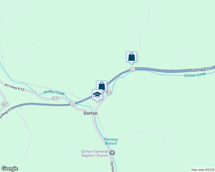 map of restaurants, bars, coffee shops, grocery stores, and more near Kentucky 805 in Jenkins