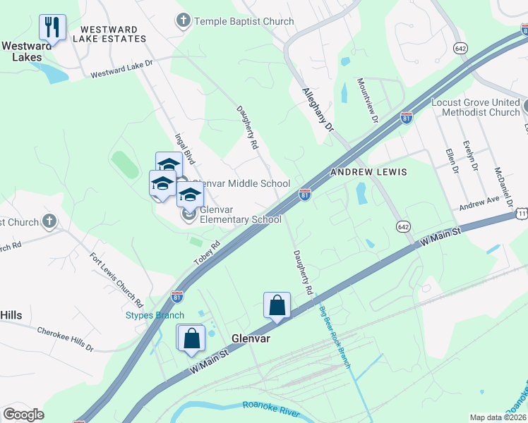 map of restaurants, bars, coffee shops, grocery stores, and more near 4673 State Route 828 in Salem