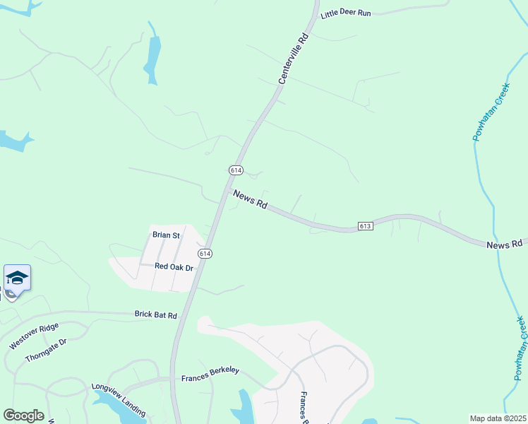 map of restaurants, bars, coffee shops, grocery stores, and more near 3389 News Road in Williamsburg