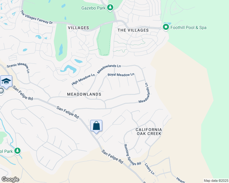 map of restaurants, bars, coffee shops, grocery stores, and more near 6462 Spring Meadow Court in San Jose
