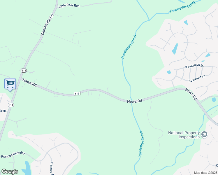 map of restaurants, bars, coffee shops, grocery stores, and more near 3668 News Road in Williamsburg