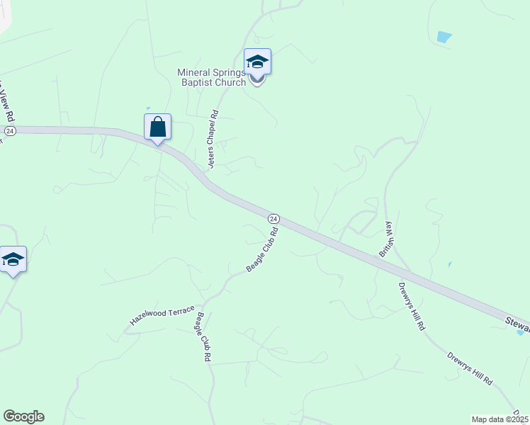 map of restaurants, bars, coffee shops, grocery stores, and more near 17341 Stewartsville Road in Vinton