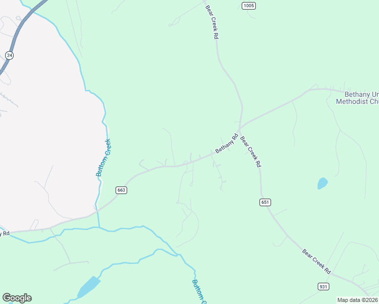 map of restaurants, bars, coffee shops, grocery stores, and more near 1810 Bethany Road in Rustburg