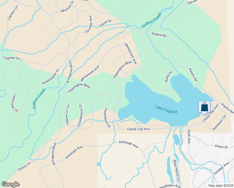 map of restaurants, bars, coffee shops, grocery stores, and more near 61 Lofty Court in Pagosa Springs