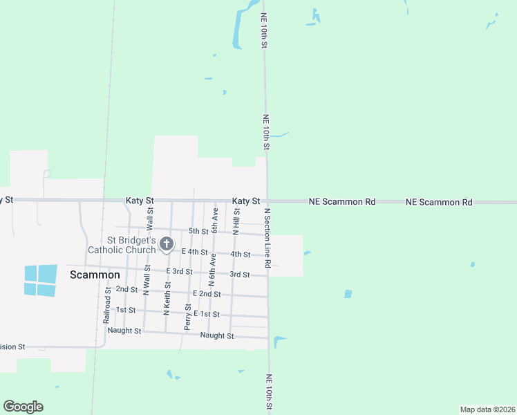 map of restaurants, bars, coffee shops, grocery stores, and more near Katy Street in Scammon