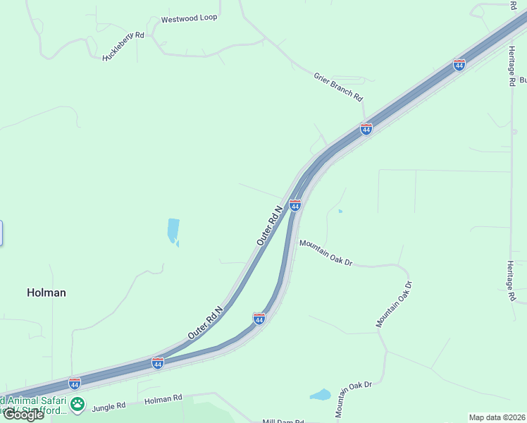 map of restaurants, bars, coffee shops, grocery stores, and more near Outer Road North in Strafford