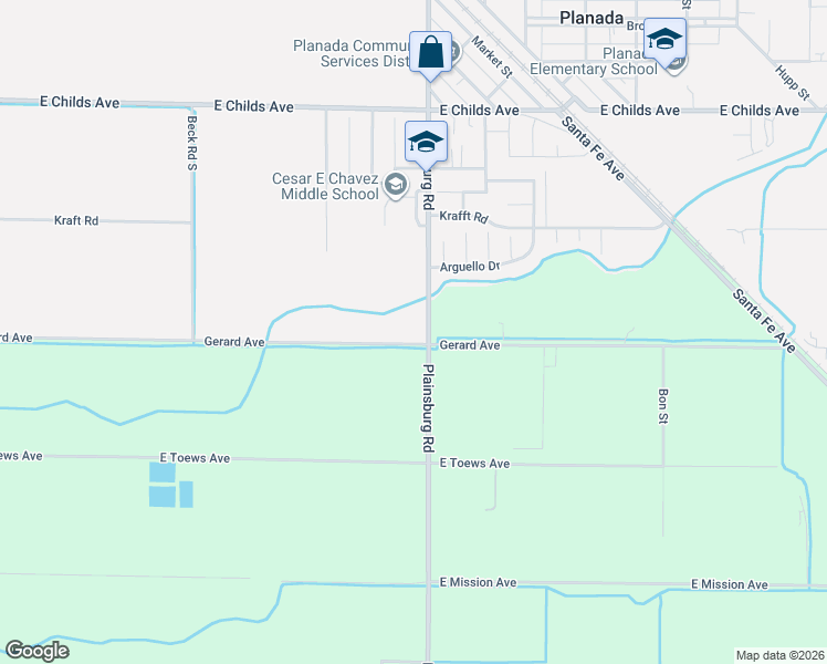 map of restaurants, bars, coffee shops, grocery stores, and more near 8936 Gerard Avenue in Le Grand