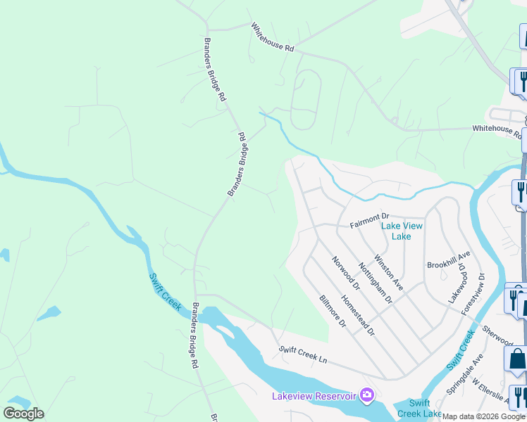 map of restaurants, bars, coffee shops, grocery stores, and more near 3637 Laura Road in Colonial Heights
