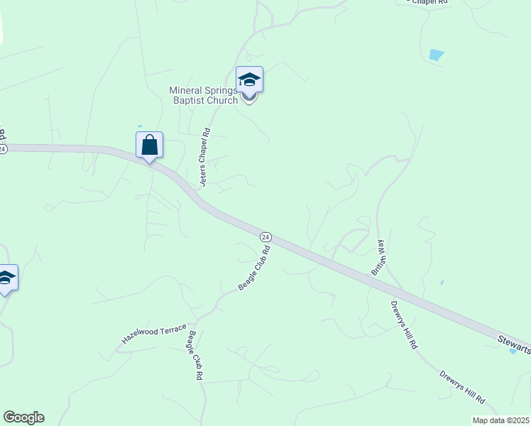 map of restaurants, bars, coffee shops, grocery stores, and more near 17341-17579 Stewartsville Road in Vinton