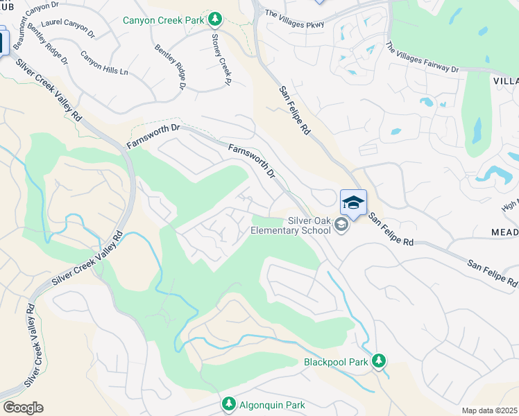 map of restaurants, bars, coffee shops, grocery stores, and more near 5393 Silver Trail Court in San Jose