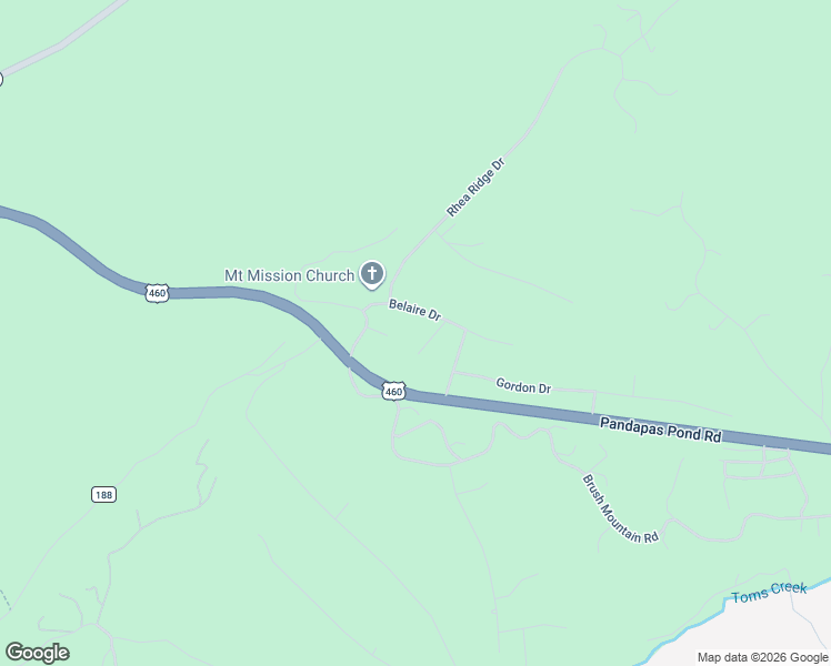 map of restaurants, bars, coffee shops, grocery stores, and more near 4121 Crimson Drive in Blacksburg