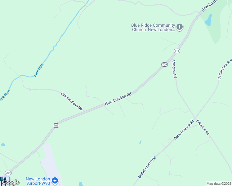 map of restaurants, bars, coffee shops, grocery stores, and more near 3107 New London Road in Forest