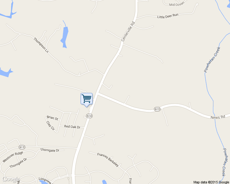 map of restaurants, bars, coffee shops, grocery stores, and more near 3332 News Road in Williamsburg