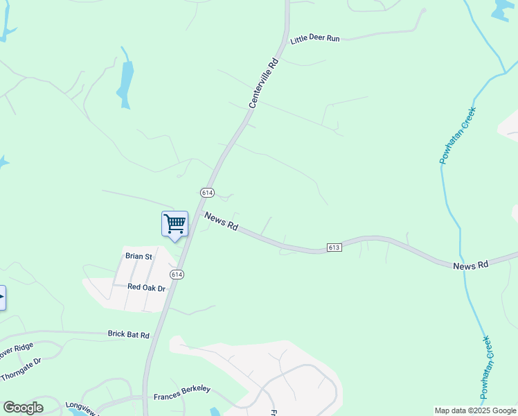 map of restaurants, bars, coffee shops, grocery stores, and more near 3388 News Road in Williamsburg