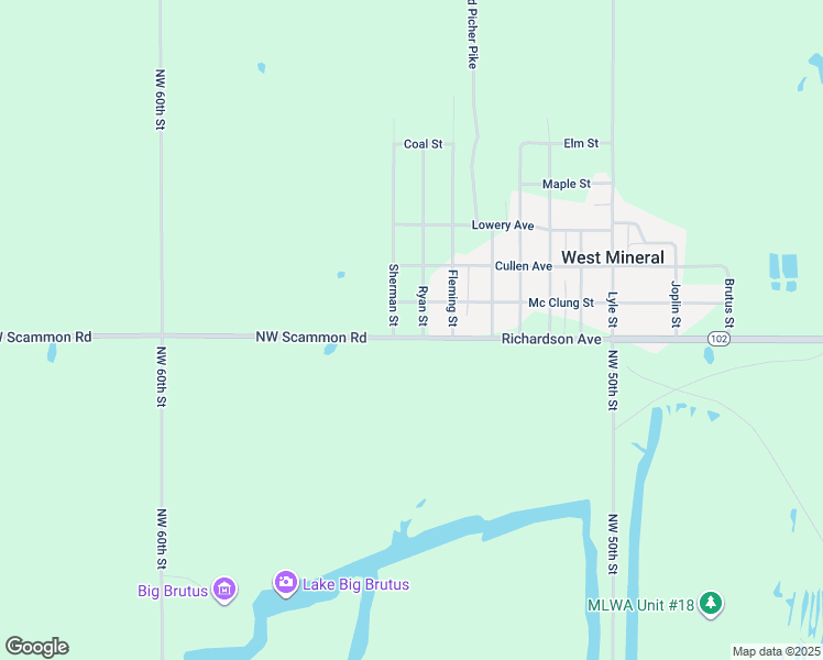 map of restaurants, bars, coffee shops, grocery stores, and more near 101 Ryan Street in Scammon