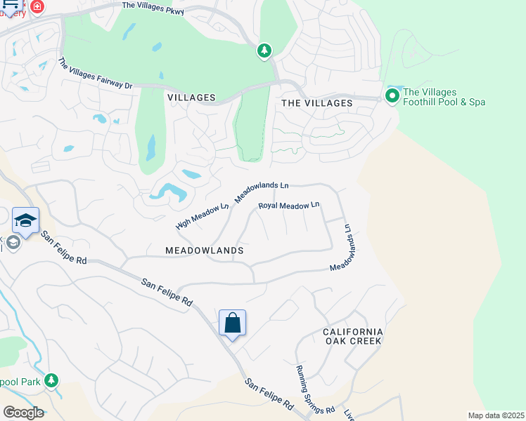 map of restaurants, bars, coffee shops, grocery stores, and more near 3295 Royal Meadow Lane in San Jose