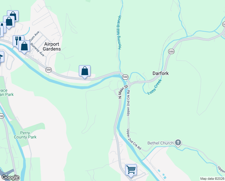 map of restaurants, bars, coffee shops, grocery stores, and more near 101 Sonny Drive in Hazard