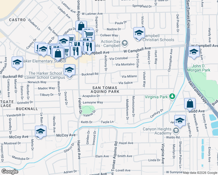 map of restaurants, bars, coffee shops, grocery stores, and more near in San Jose
