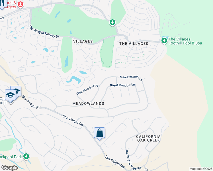 map of restaurants, bars, coffee shops, grocery stores, and more near 3232 Meadowlands Lane in San Jose