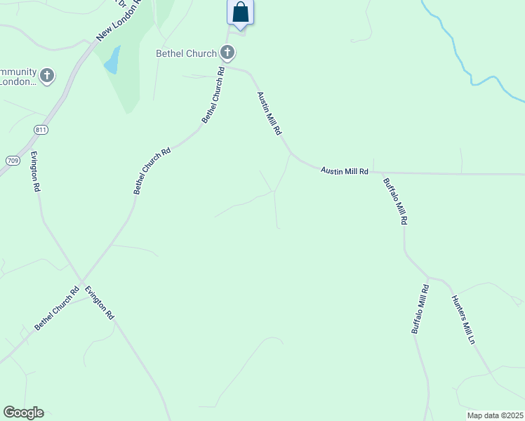 map of restaurants, bars, coffee shops, grocery stores, and more near 1828 Austin Mill Road in Evington