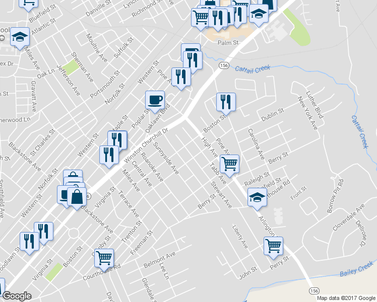 map of restaurants, bars, coffee shops, grocery stores, and more near 1204 Stewart Avenue in Hopewell