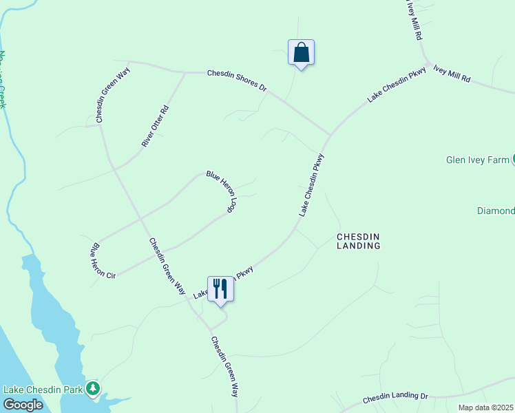 map of restaurants, bars, coffee shops, grocery stores, and more near 13413 Blue Heron Loop in Chesterfield
