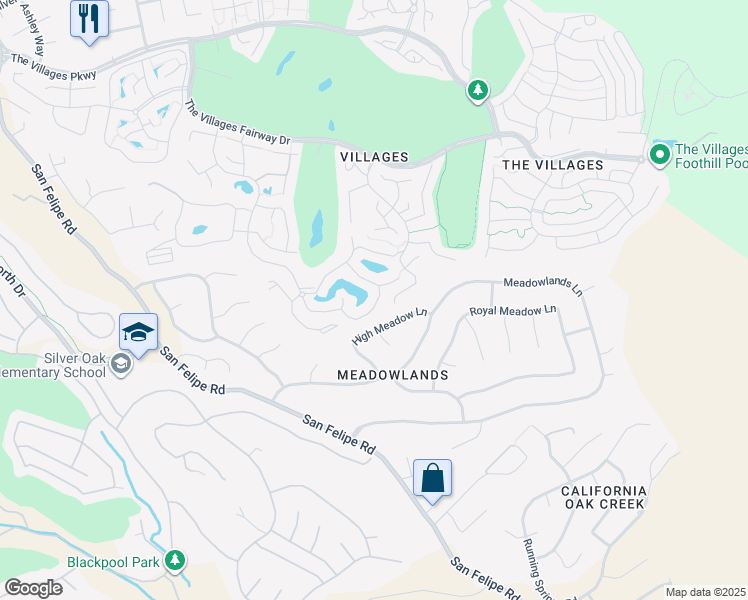 map of restaurants, bars, coffee shops, grocery stores, and more near 8411 Chenin Blanc Lane in San Jose