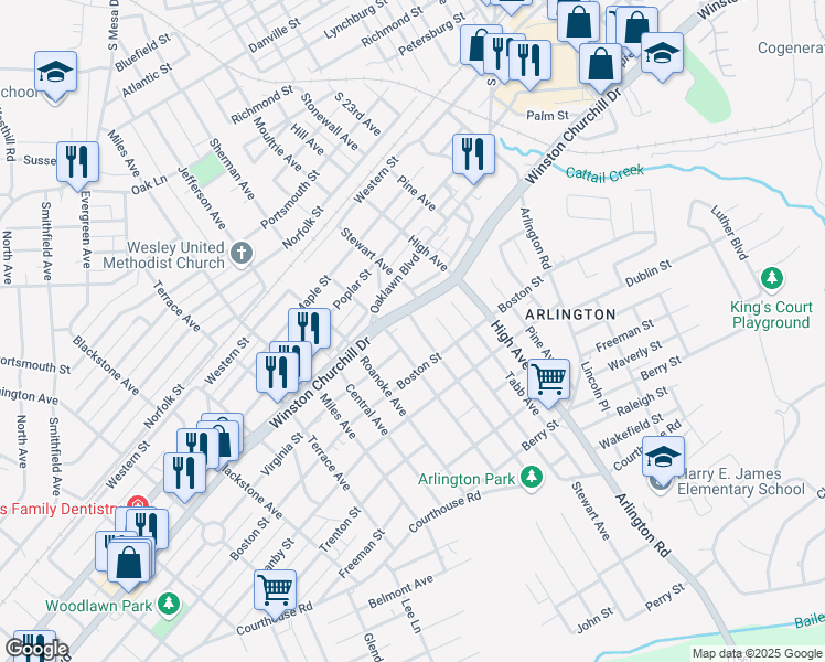 map of restaurants, bars, coffee shops, grocery stores, and more near 1016 Liberty Avenue in Hopewell