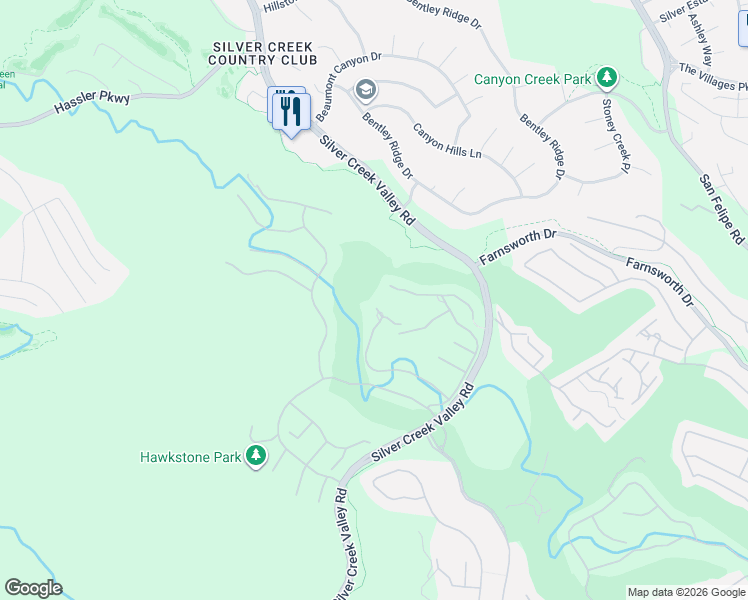 map of restaurants, bars, coffee shops, grocery stores, and more near 5000 Birkdale Way in San Jose